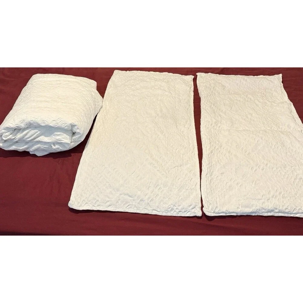 Lucky Brand Home White Duvet Set 2 Shams Taos Mateless King Country Cottage
